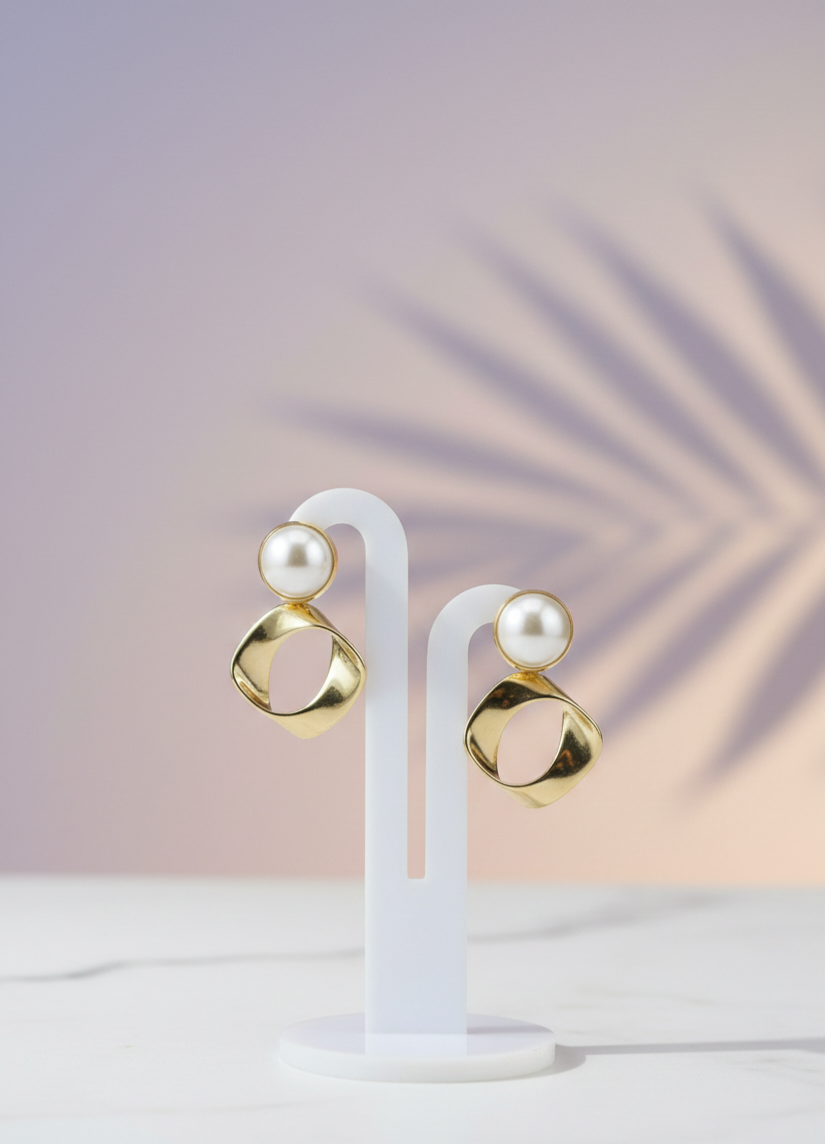 Bi-Takı | İnci Detaylı Modern Küpe
