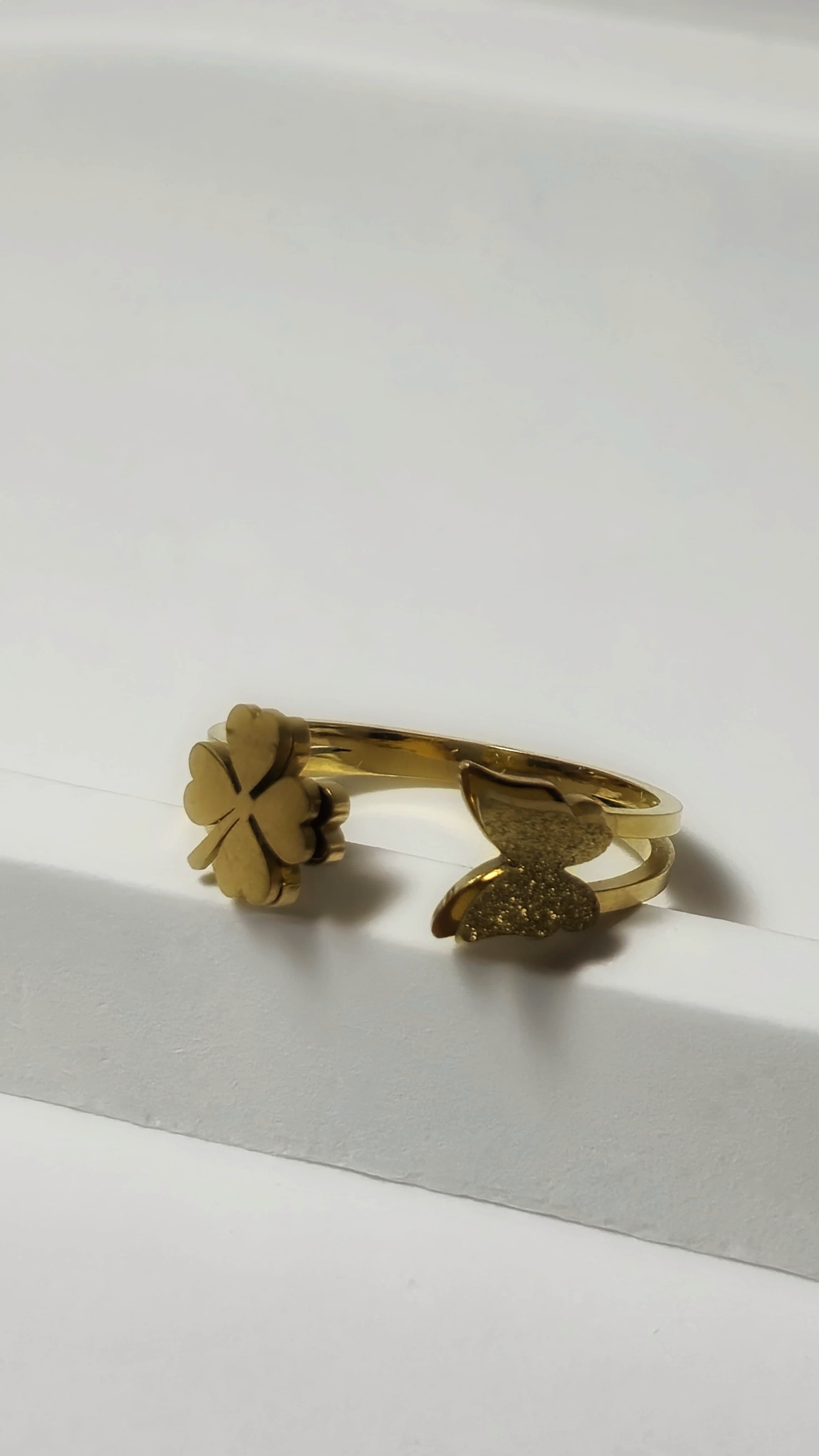 Bi-Takı | Yonca & Kelebek Detaylı Yüzük