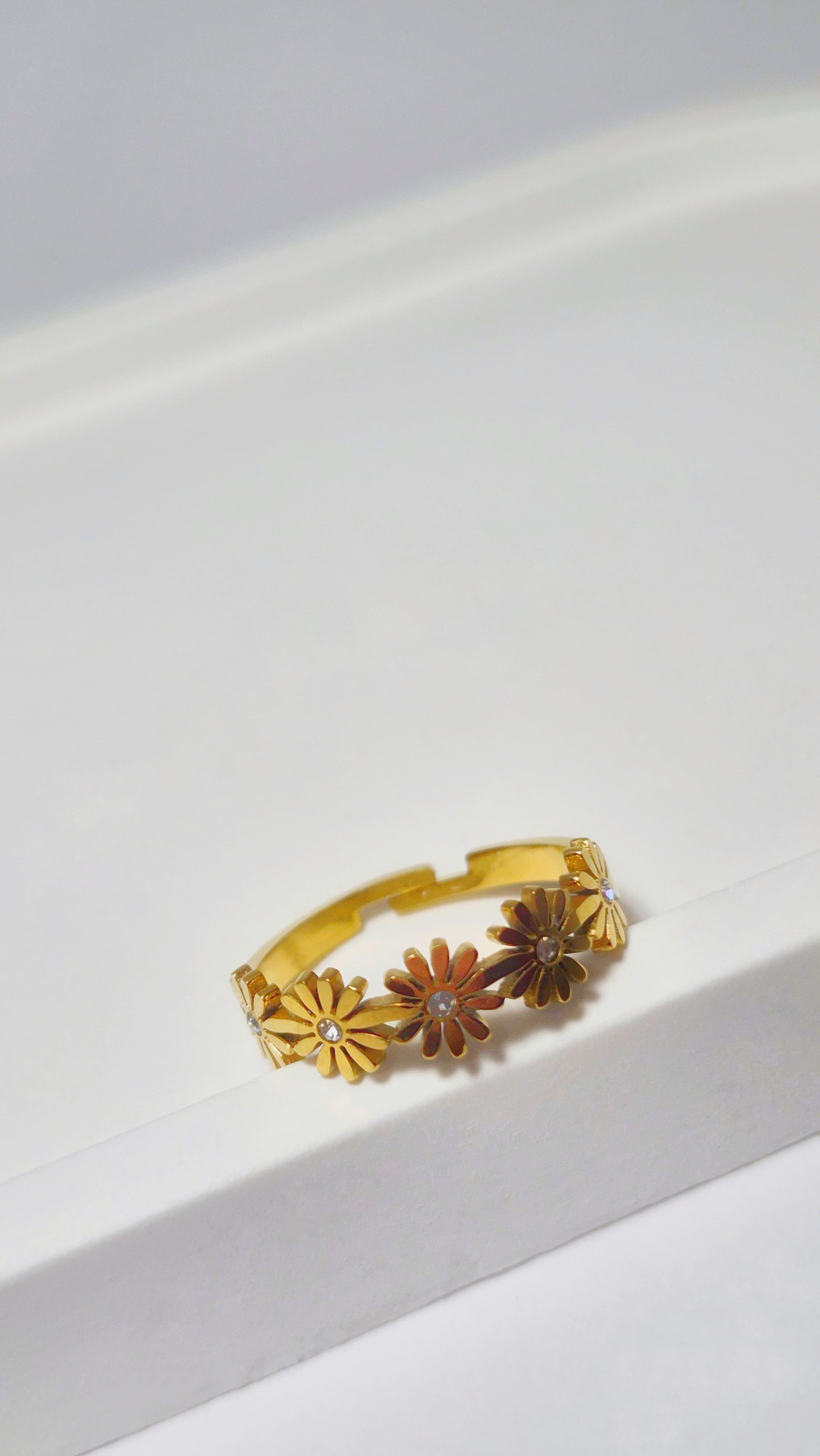 Bi-Takı | Gold Papatya Yüzük