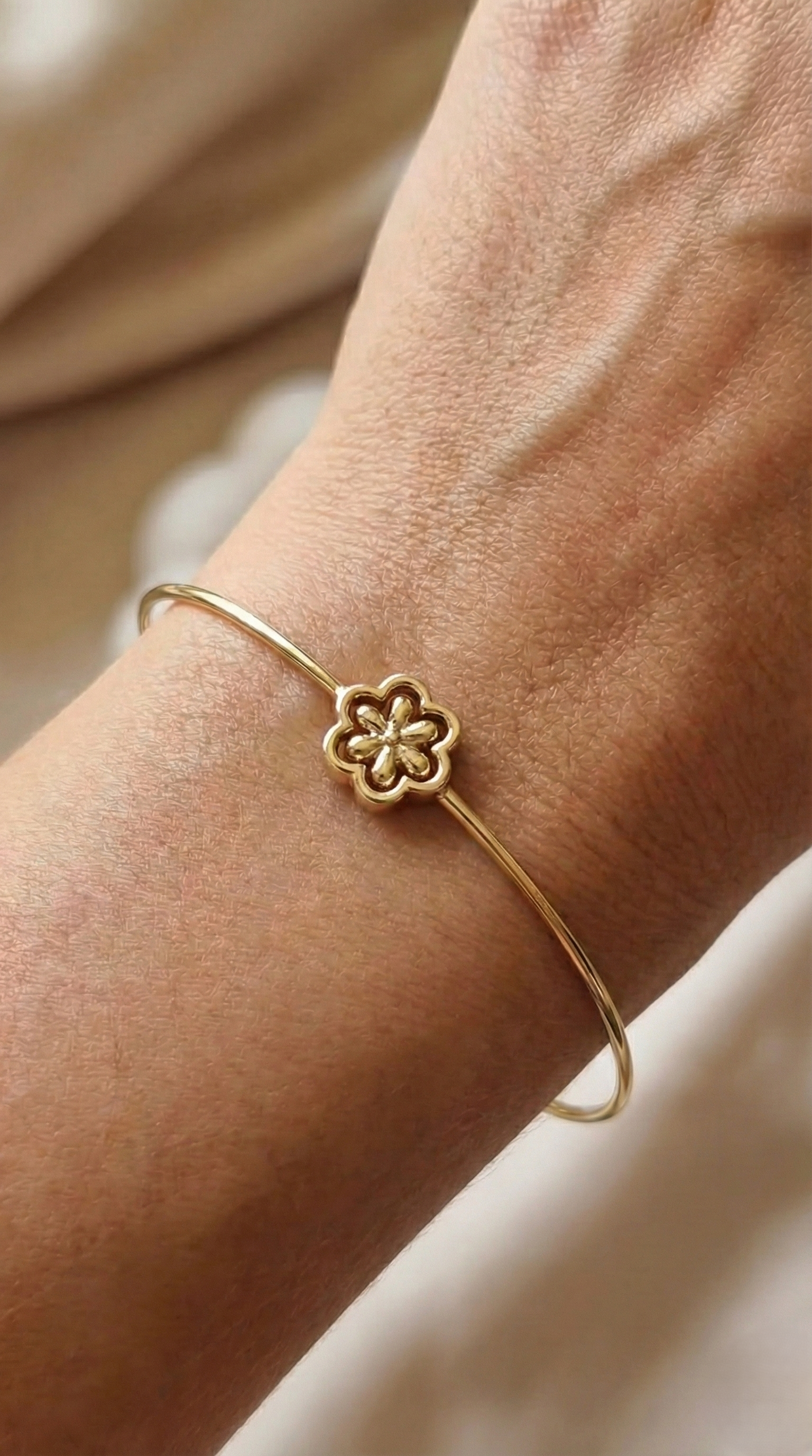 Bi-Takı | Kilitli Çiçek Çelik Bileklik