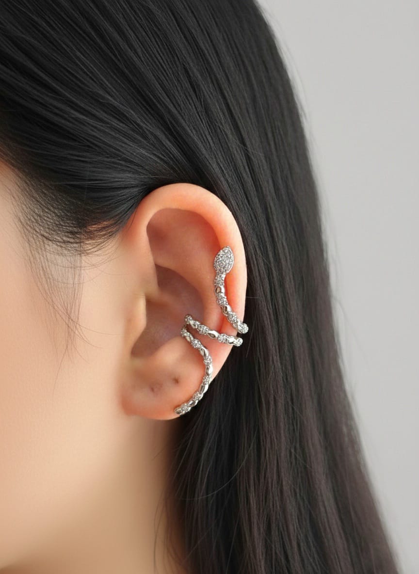 Bi-Takı | Yılan Model Kıkırdak Küpe