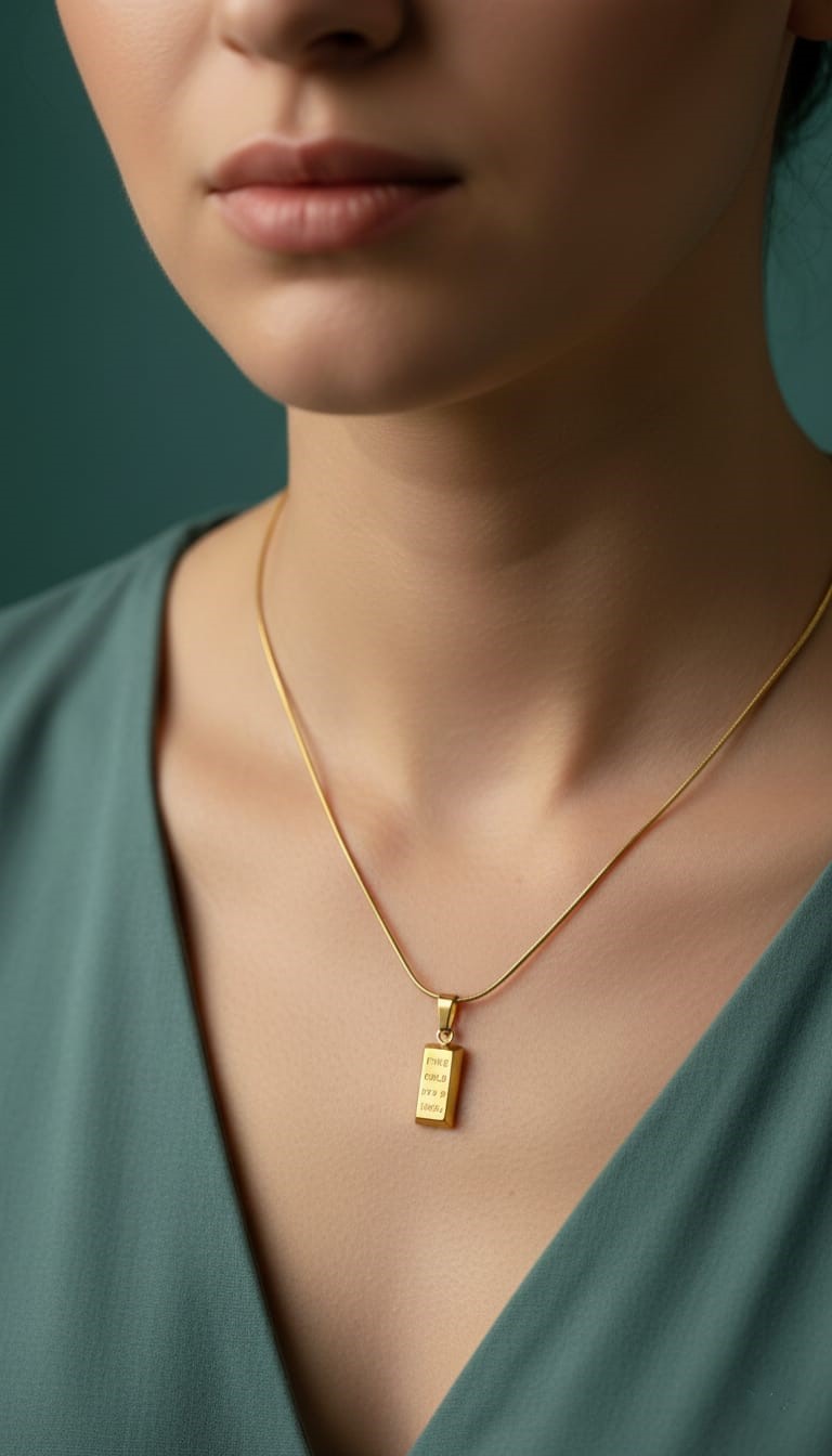 Bi-Takı | Külçe Model Çelik Kolye